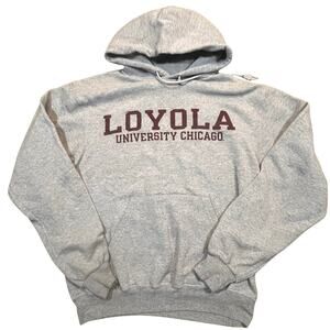 Champion Mens Medium Loyola University Chicago Gray Hoodie Sweatshirt
